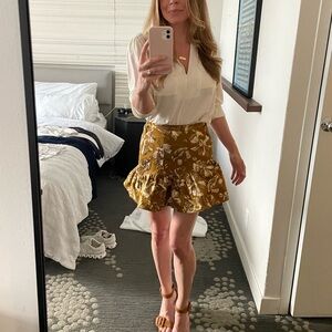 LoveShackFancy good and brown floral skirt